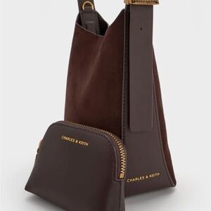 *New* Charles & Keith Chocolate Brown Crossbody Bag